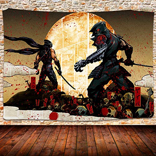 Uhometap Japanese Samurai Tapestery Wall Hanging 80X60 Inches Japan Warrior Home Decor Tapestries For Living Room Bedroom Artwork Gtzyuh68 #TOP9