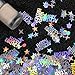 1000PCS Birthday Confetti, Iridescent Happy Birthday Confetti for Table Circle Star Letters Shape Table Scatter for DIY Arts Crafting Disco Themed Party Baby Shower Decorations