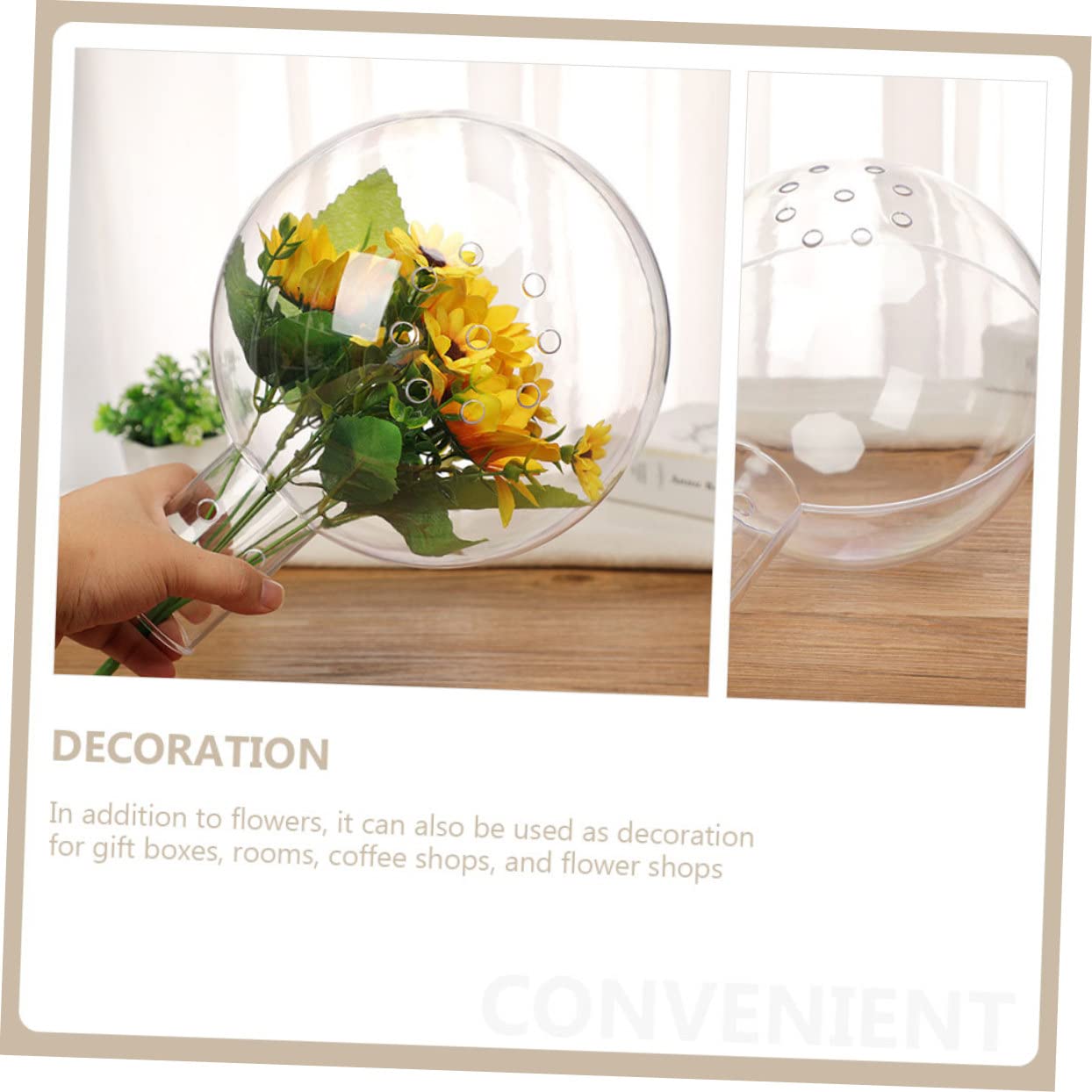 Abaodam 4pezzi Sphere Decorativa per Fiori Fai da Te Bubble per Bouquet per Matrimoni Natale e Feste di Compleanno