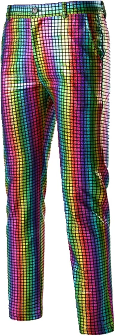 Rainbow Sequin Trousers Men 