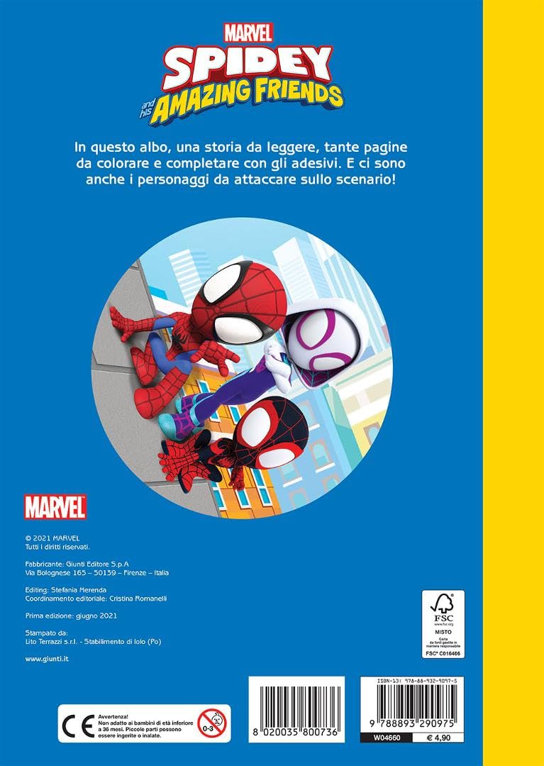 Spidey Staccattacca & Colora Con Adesivi Ediz Illustrata
