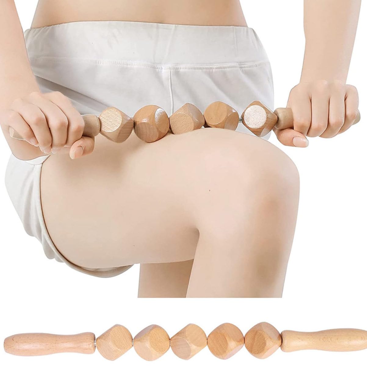 GLEAVI Bastones De Masaje De Madera Rodillo De Espalda Masajeador Corporal Ideal Para Fitness