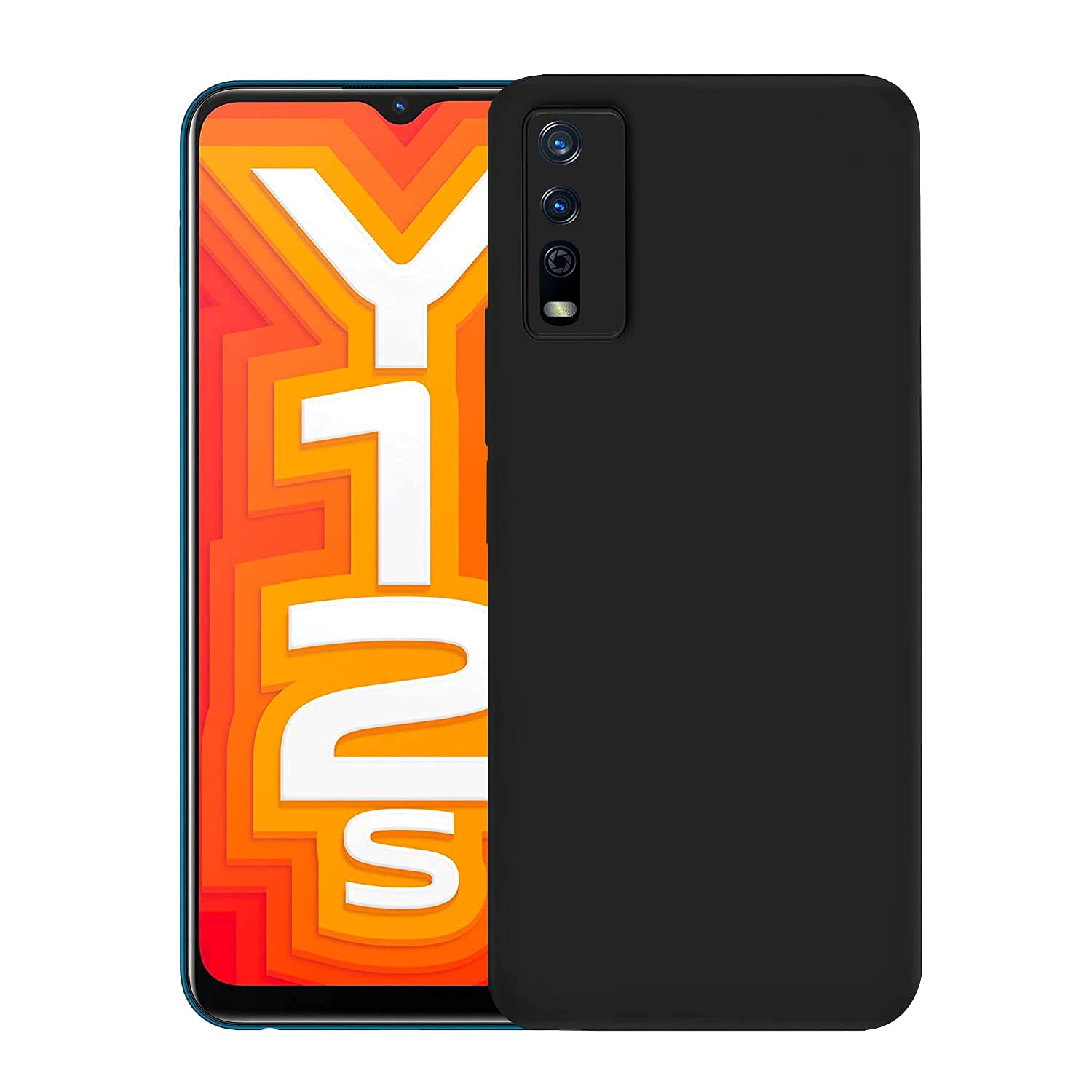 Vivo Y12s / Y20 / Y20i / Y20G Back Cover | Matte Soft Silicon Flexible | Camera Bump Protection | All Side Shock Proof Rubberised Back Case Cover for Vivo Y12s / Y20 / Y20i / Y20G (Black)