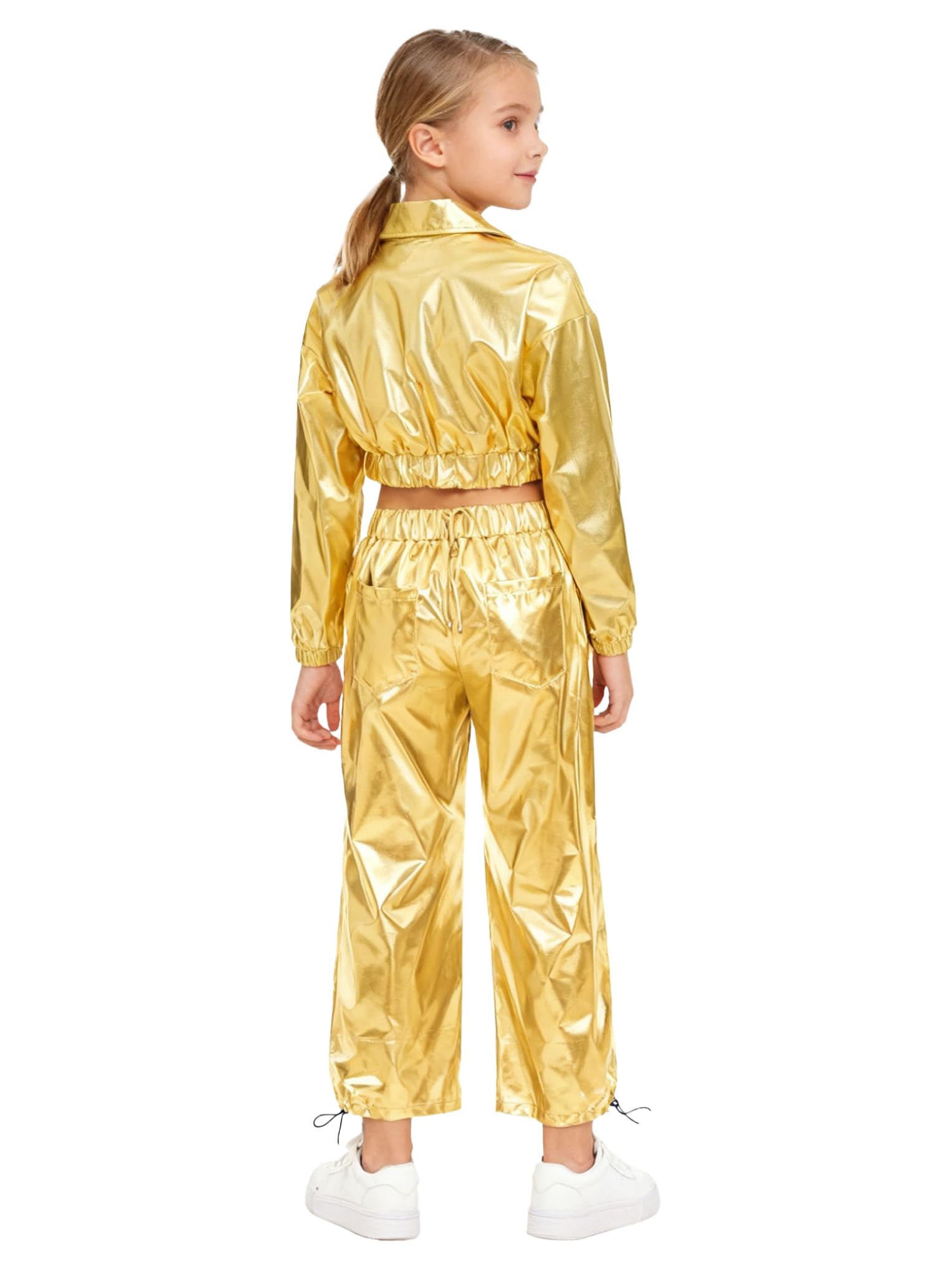 Conjunto de chicas de deporte de danza moderna Hip Hop completo para entrenamiento de baile callejero chaqueta deportiva manga larga abrigo pantalones anchos traje para rendimiento