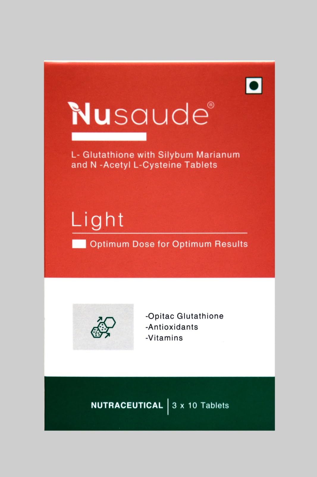 Nusaude Light L-Glutathione with Silybum Marianum and N-Acetyl L-Cysteine  Tablets, Antioxidants, Vitamins, 30 Tablets : Amazon.in: Health & Personal  