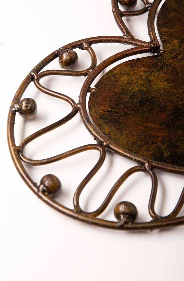 Wind & Weather Set of Three 12-Inch Wide by 27.5-Inch High Elegant Heart-Shaped Garden Stakes Handcrafted from New and Reclaimed Metal by Balinese Artisans in Three Different Designs
