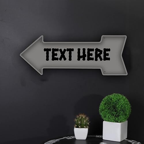 Miniatura 4 de Letreros de metal personalizados de flecha izquierda con texto, letrero de aluminio vintage para negocios, para hombres, cueva, bar, cafetería,