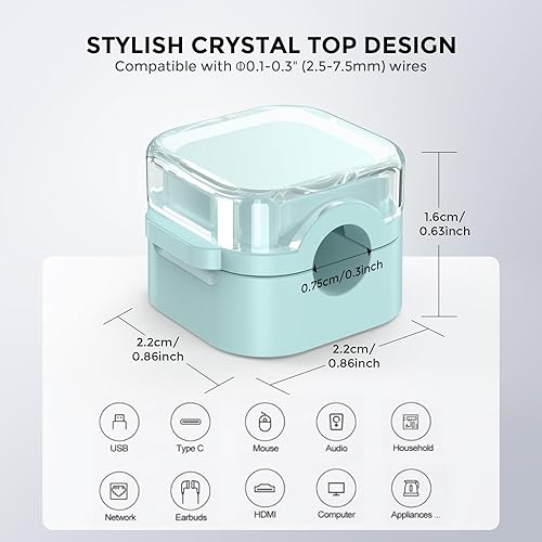 Miniatura 6 de AhaStyle Organizador magnético de cables 1s Lock Paquete de 6 soportes para cables de cable, clips adhesivos fuertes para cables suave ajustable