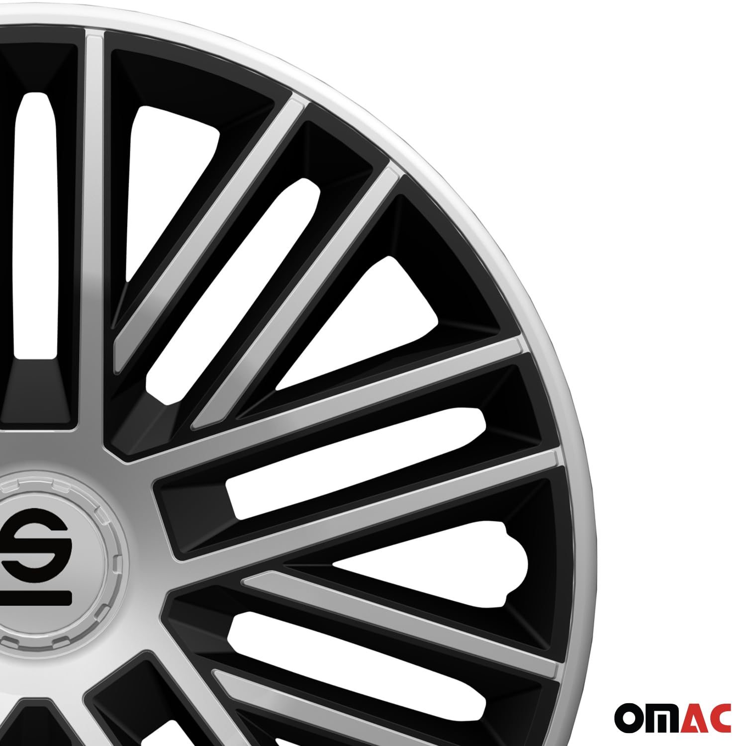 Sparco Spc1485Svbk Set Copricerchi 4 Pezzi Bergamo 14 Pollici Argento/Nero