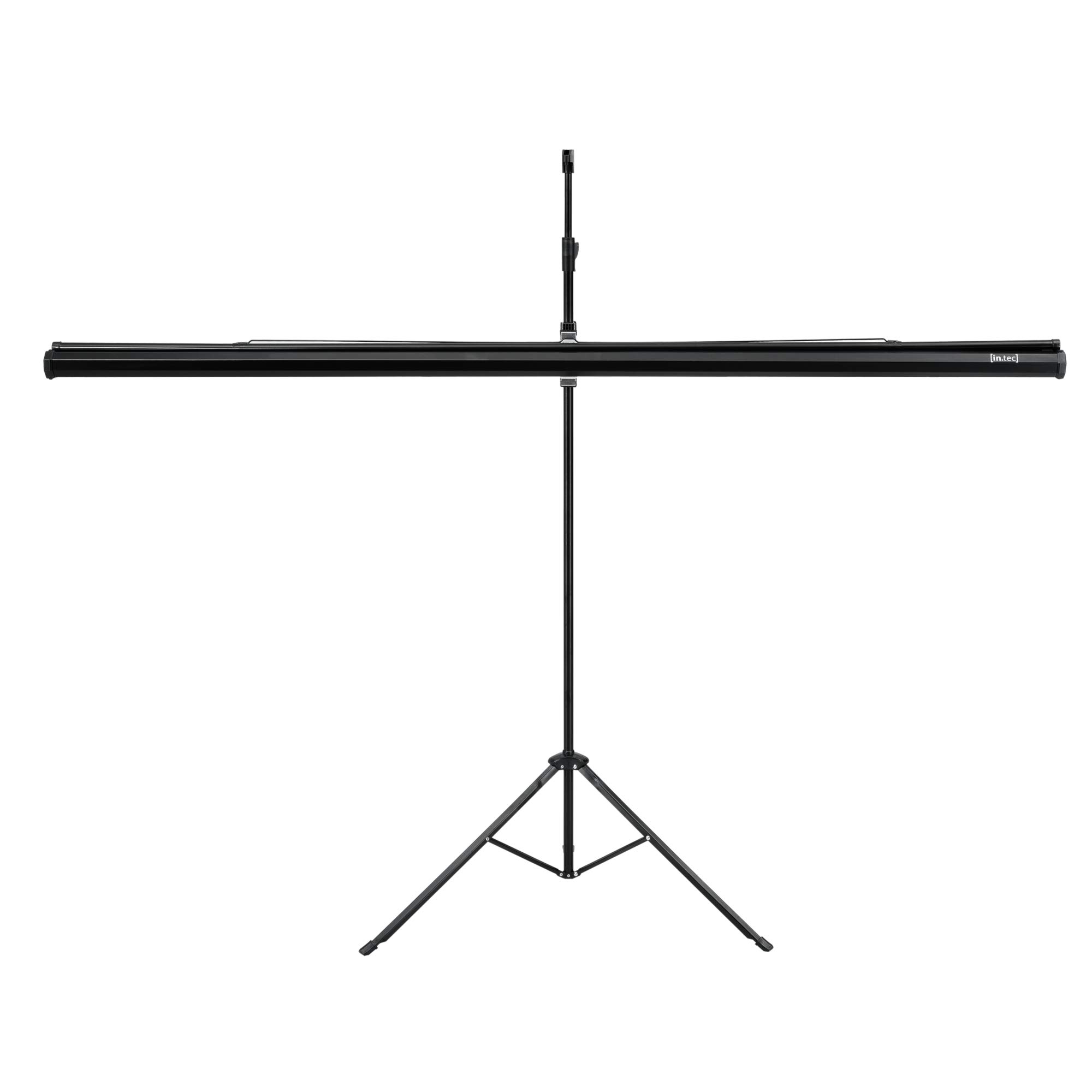 in.tec Schermo di Proiezione Portatile Treppiede Regolabile in Altezza 173-284 cm Telo Bianco con Retro Nero 113 Pollici Ideale per Home Cinema Presentazioni e Ufficio