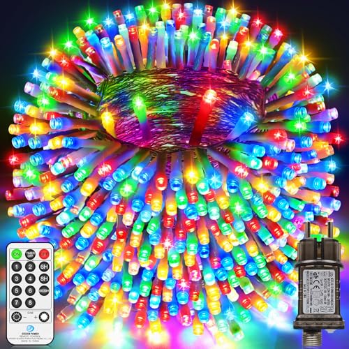 LYNNON 30m 1000 LED Lichterkette Außen Bunt Lichterkette Outdoor Wasserdicht 8 Modi mit Fernbedienung und Timer, Lichterkette Innen für Party...