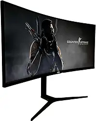 Monitor Gamer Ultrawide 34 Polegadas 165Hz 1ms Resolução WQHD Preto HDMI/DP - Design Ergonômico