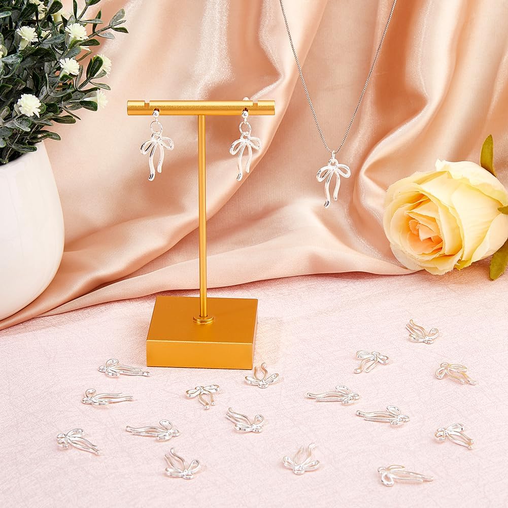 DICOSMETIC 100Pcs Bow Charms Bulk Alloy Bowknot Charms Bow Tie Charm Metal Bowknot Pendant Cute Bowtie Pendants for DIY Craft Earring Bracelet Necklace Jewelry Making - Image 5