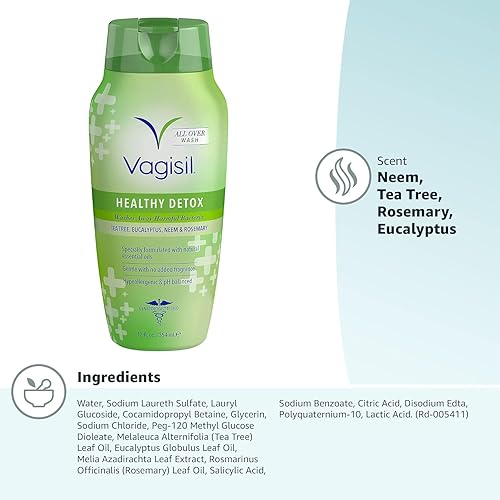 Miniatura 5 de Vagisil DETOX SALUDABLE En todo el lavado corporal para mujeres, ginecólogo, probado, hipoalergénico y pH equilibrado, 12 onzas, paquete de 1 (el