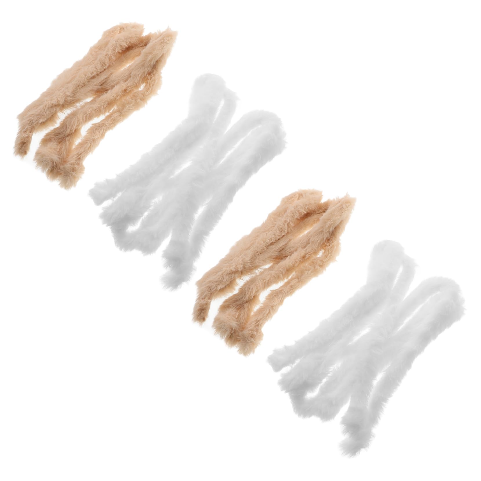 Vaguelly 4pcs Chenille Stems Craft Sticks Plush Twist Stick Fuzzy for DIY Decorations Grey Fur Trim