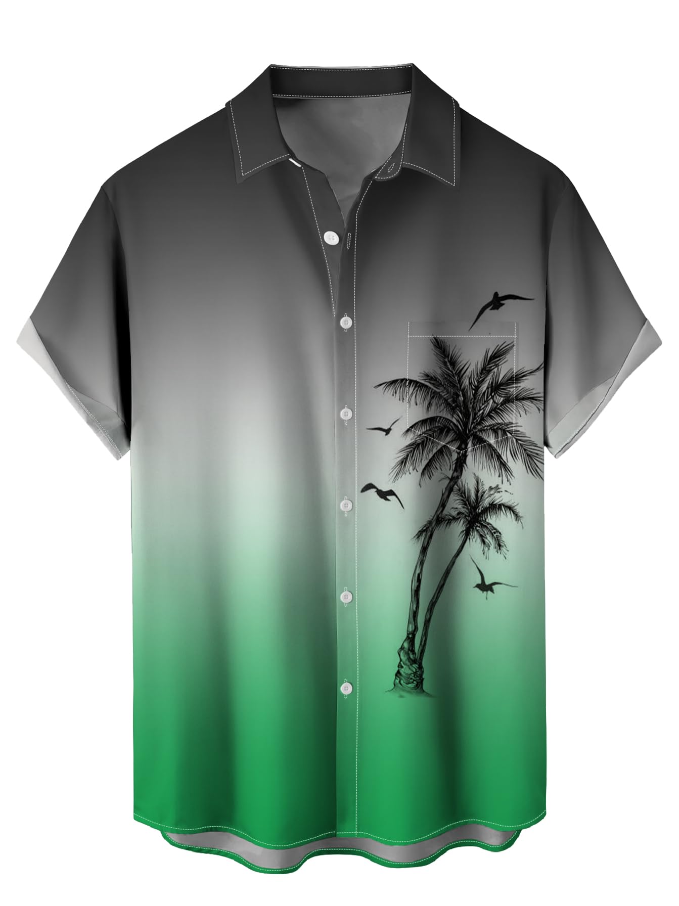 WRITKC Tropical Shirts Button Down Holiday Casual Hawaiian Short Sleeve Men Loose Beach Shirts
