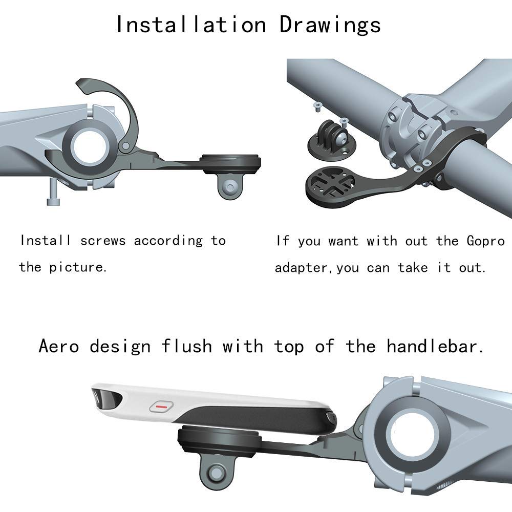 Supporto per bici combo anteriore Out per Garmin Edge 200, 500, 510.520, 800, 810, 820.1000 e videocamera (Garmin mount 2)
