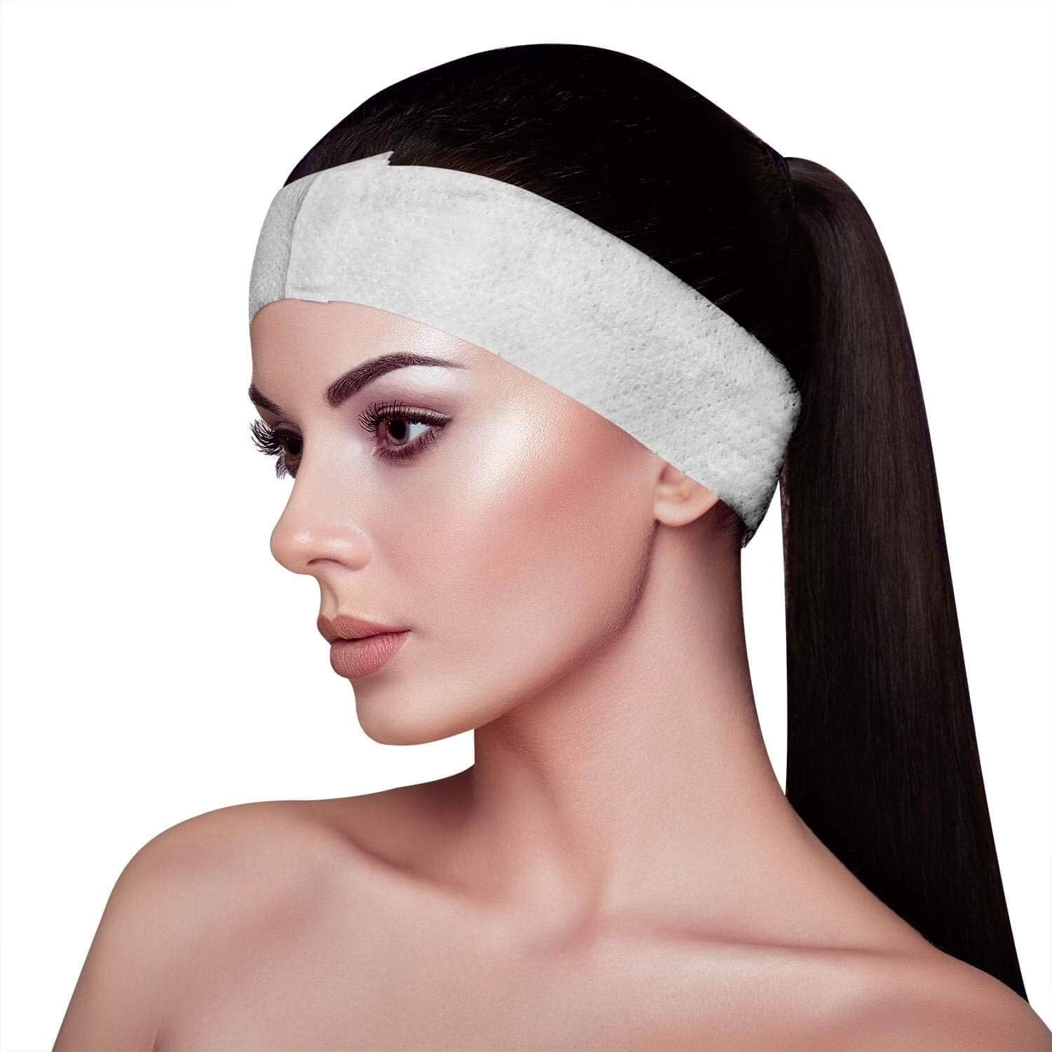 Unisex Disposable Facial Headbands for Makeup, Beauty Professionals, Salons, Spas & Parlors Free_Size (Pack of 25)