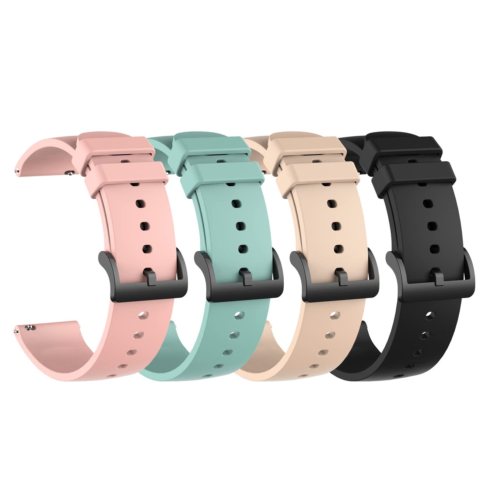 Bands Compatible with Letsfit EW1/ Letsfit IW1 SmartWatch Bands, Soft Silicone Color Replacement Bracelet Sport Wrist Strap Band for Men/Women (4 Colors B)