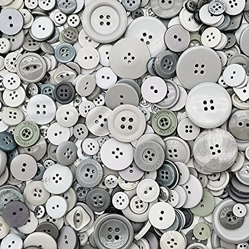 1600Pcs Gray Buttons For Crafts Assorted Sizes Button Gray In Bulk Grey Craft Buttons Assortment #TOP3
