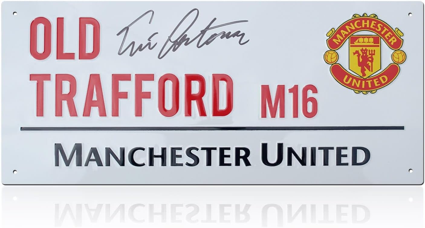 Eric Cantona Signed Manchester United Street Sign