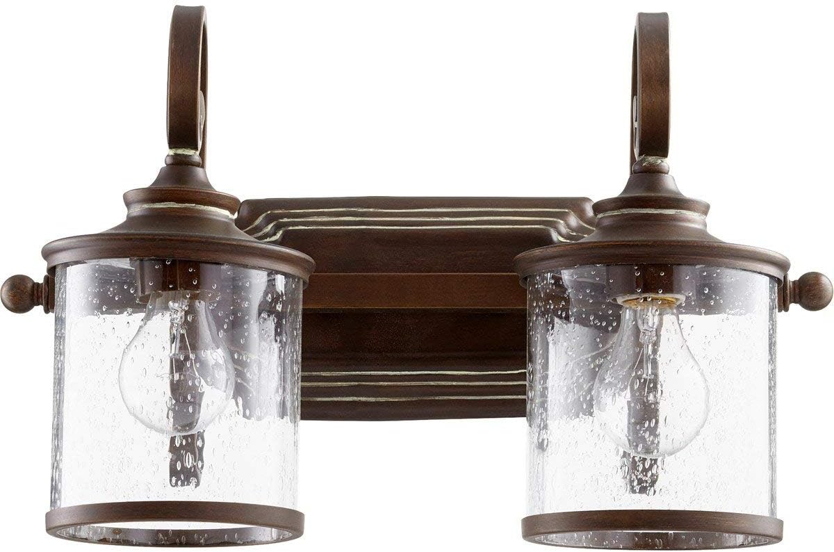 Quorum 5073-2-39 Transitional Two Light Vanity from San Miguel Collection in Copper Finish,