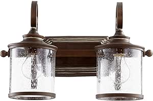 Quorum 5073-2-39 Transitional Two Light Vanity from San Miguel Collection in Copper Finish,