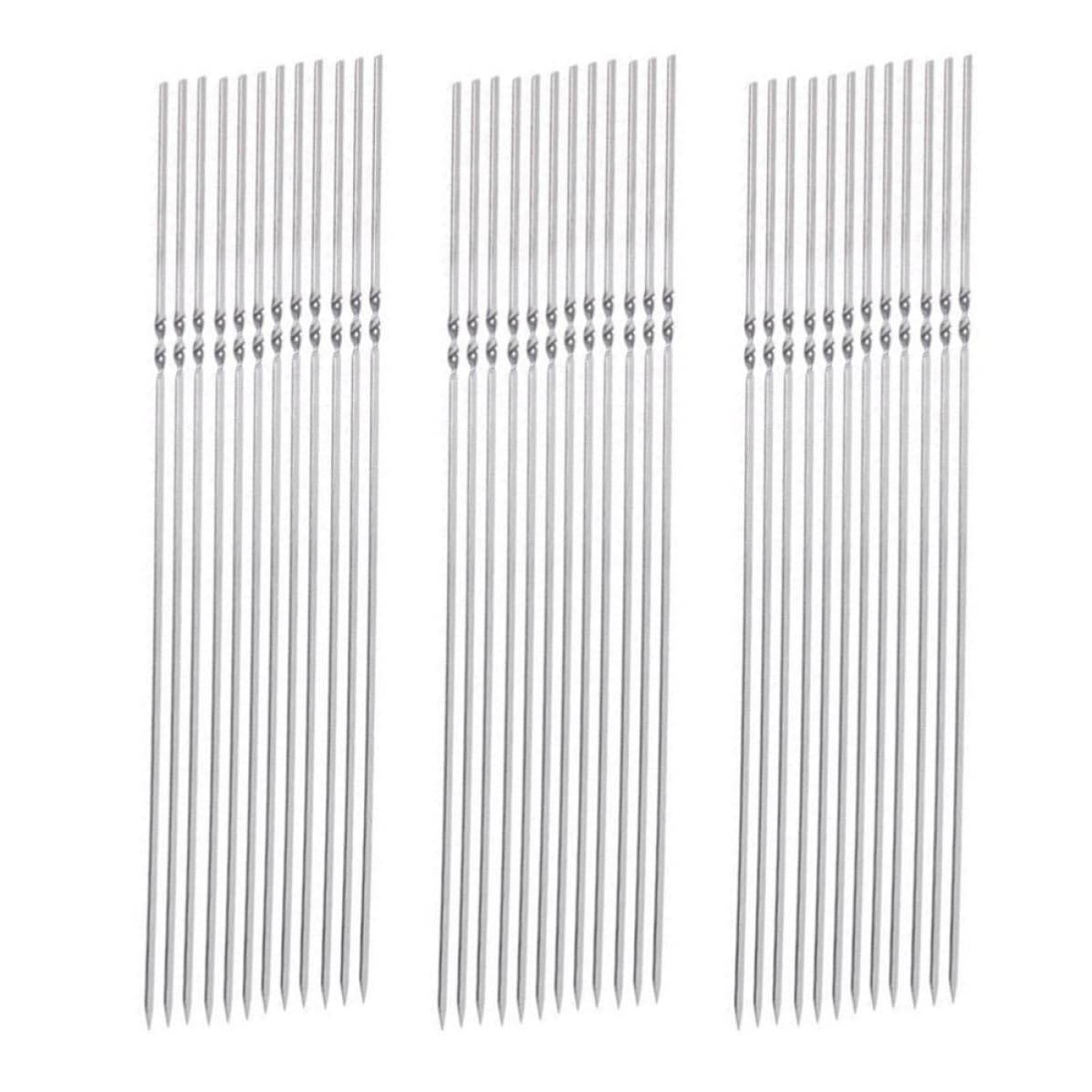 Brochettes barbecue inox épaisses et piques larges anti-rotation x50