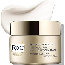 RoC Retinol Correxion Max Daily Hydration Face Moisturizer, Hyaluronic Acid | Oil-free anti aging hydrating face cream, non-comedogenic, facial cream suitable for all skin types, post-acne scars 1.7oz