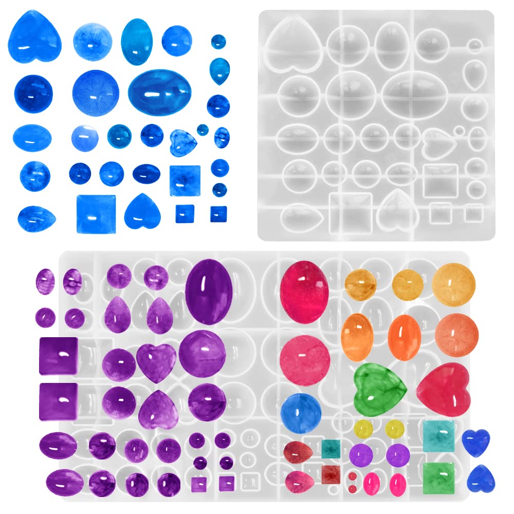 Stampi In Silicone Per Resina - 2 Pezzi Con 88 Forme Per Gioielli Fai Da Te - Foto 3