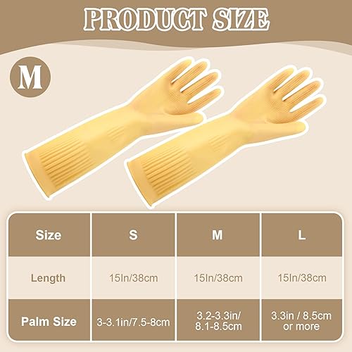 Miniatura 2 de Zubebe 10 pares de guantes para lavar platos, guantes impermeables reutilizables de látex grueso para limpieza