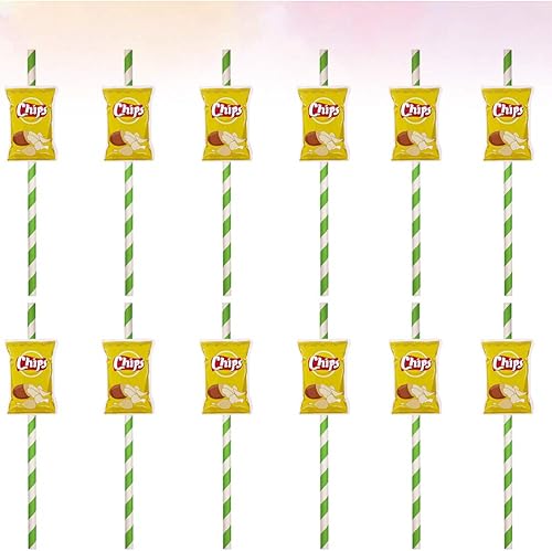 Miniatura 7 de Pajitas de papas fritas, pajitas de papel de arte para festivales, pajitas de papel, suministros de fiesta, decoración para banquetes de celebración