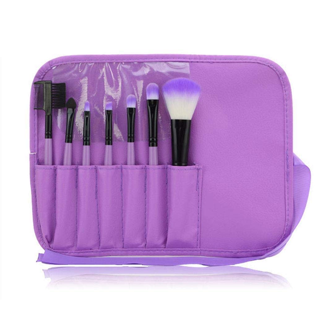 7-teiliges Make-up-Pinsel-Set In Lederetui – Weiche Synthetikpinsel Für Profis Und Heimgebrauch