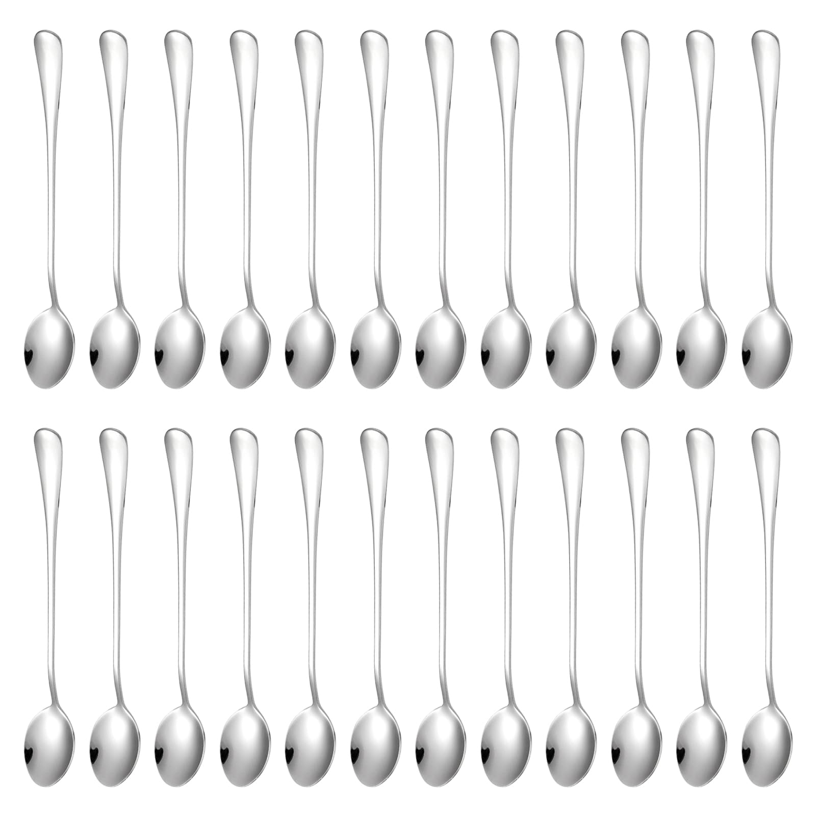 Sporgo 24 pieces latte macchiato spoons: stainless steel ice cream spoon, long drink spoon, 20 cm long spoon, stainless steel teaspoon, coffee spoon for cocktail, mocha, tea, milkshake, dessert