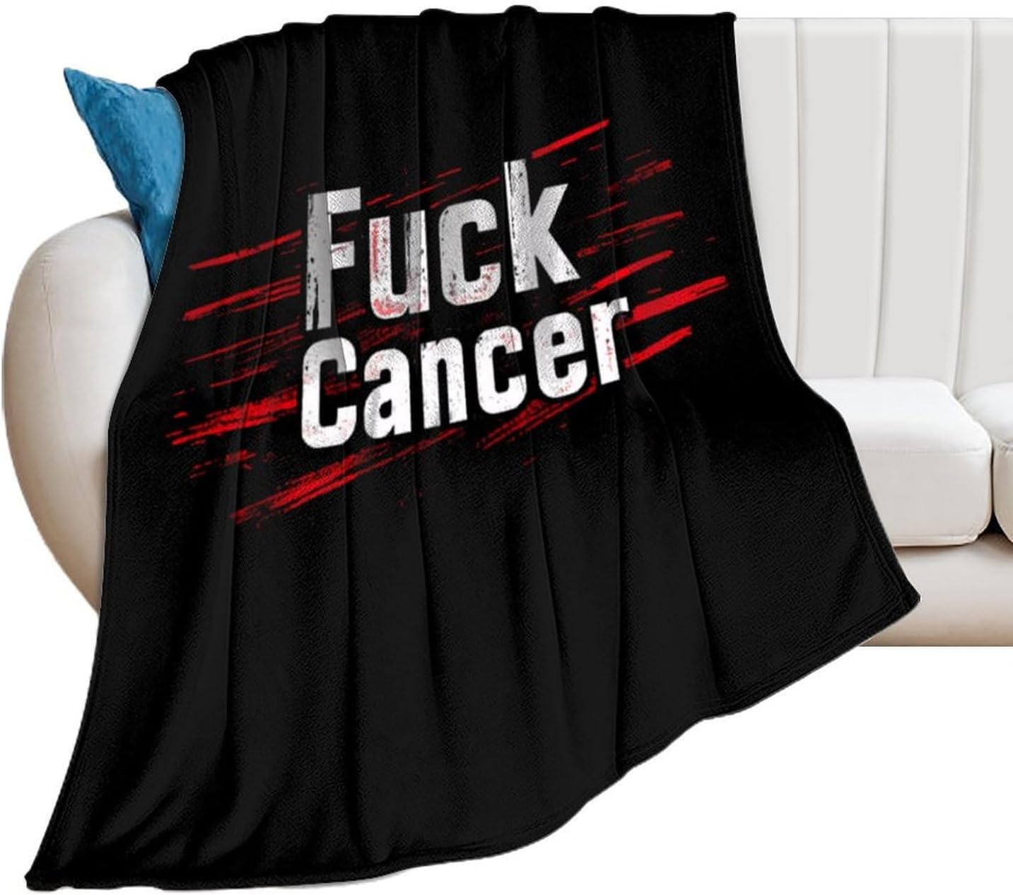 Fuk C-ancer Flannel Blanket Throw Large Bed Blankets Lightweight Carpet for Sofa Couch Bed 30"*40"（76 * 100cm）