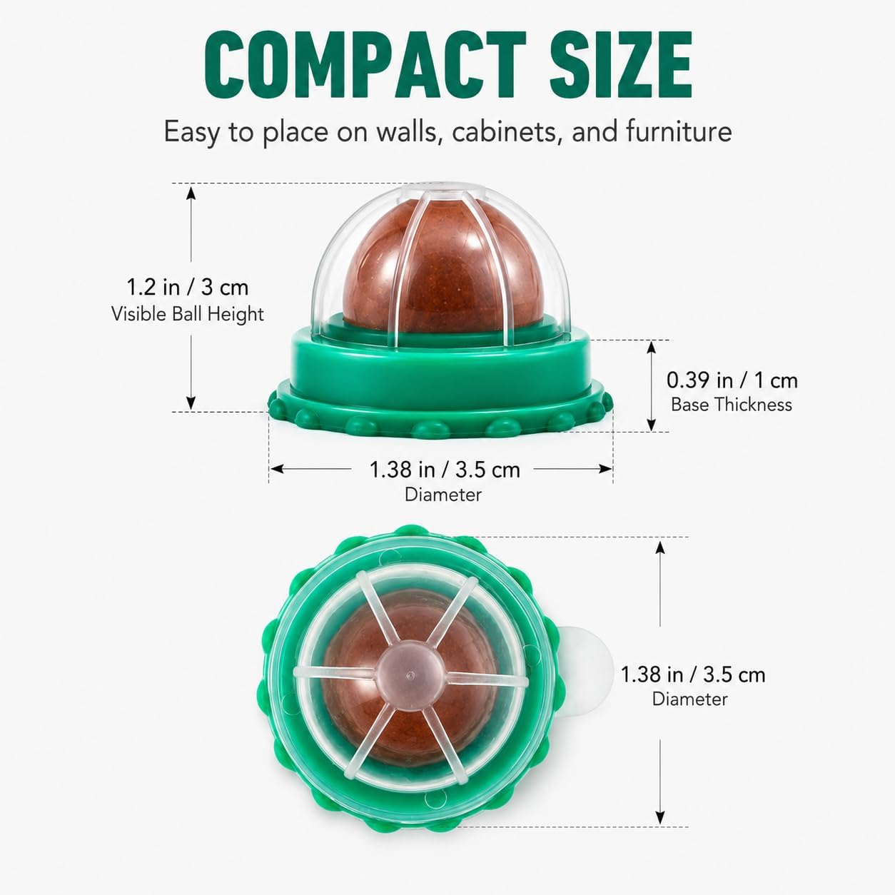 9Pcs Catnip Candy Toys Ball, Wall Lickable Sugar Balls Lollipop Candy Edible Cat Energy Balls Kitten Toy with Cover for Hygiene image 3