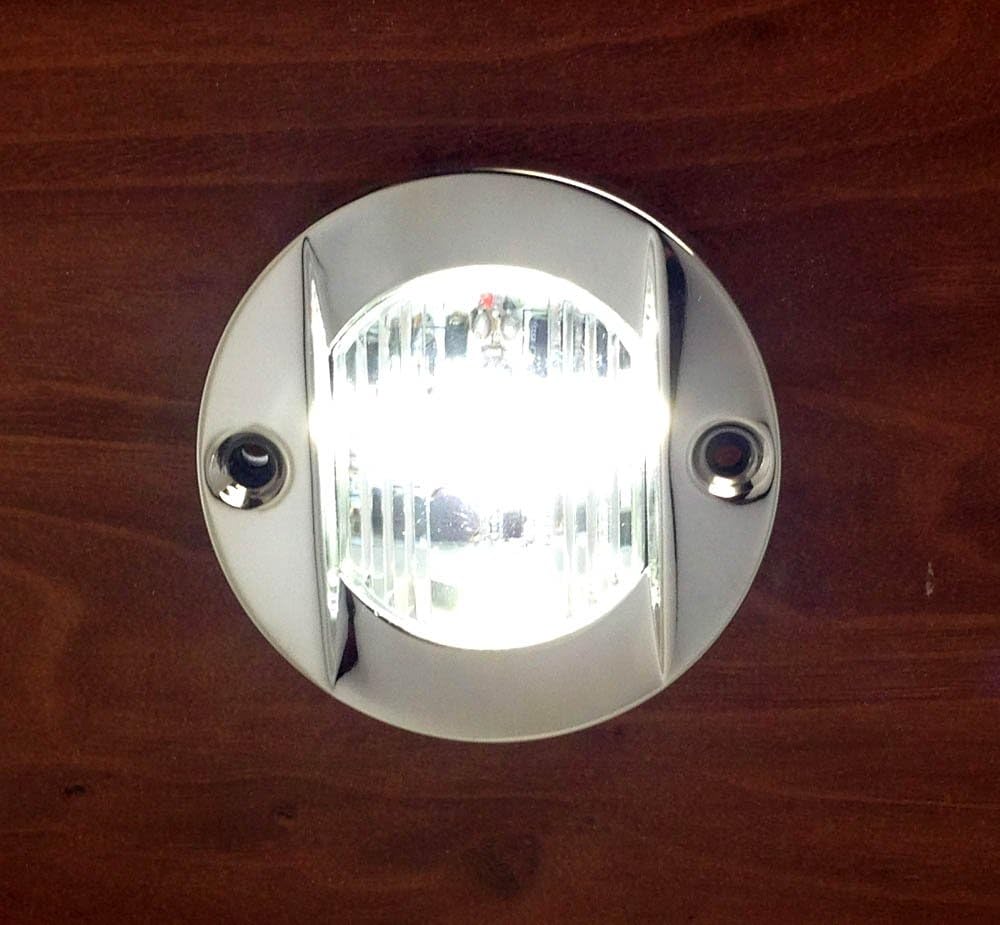 Pactrade Marine 4PCS Stainless Steel LED Navigation Light 3" Transom Mount Lamp