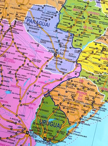 MAPA/POSTER DA AMÉRICA DO SUL - DIMENSÕES: LARGURA 89 CM X ALTURA 117 CM