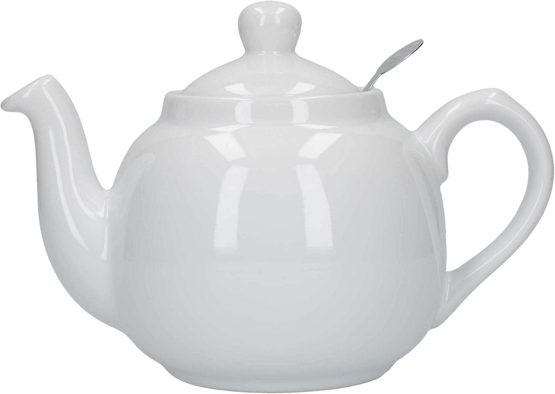 London Pottery 72110 Farmhouse Small Teapot with Infuser, Ceramic, White, 2 Cup (600 ml)