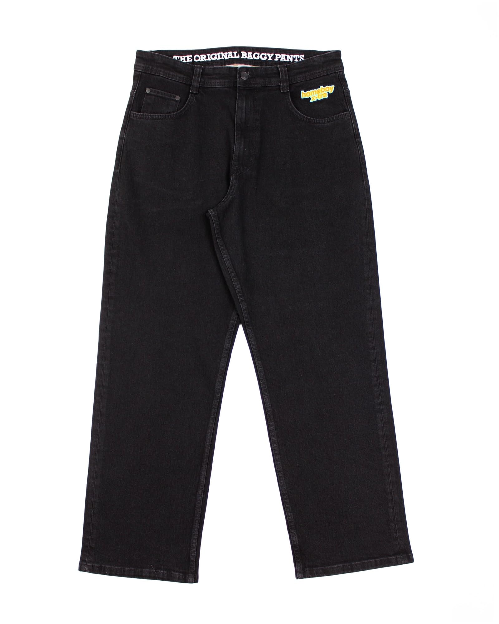 Homeboy Unisex X-Tra Baggy Denim Pants, Washed Black, 29 L30