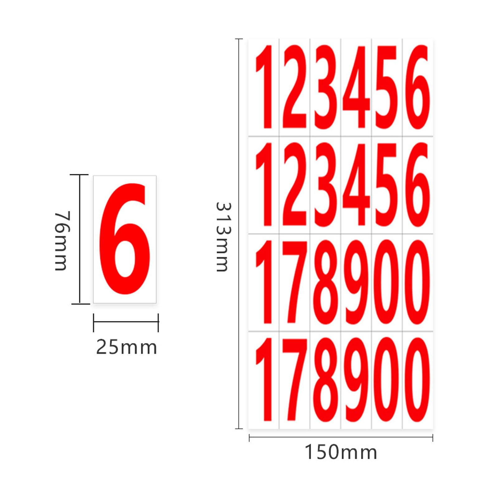 400 Adesivi Numeri Neri 75mm - Vinile Impermeabile Per Esterno E Interno - Foto 10