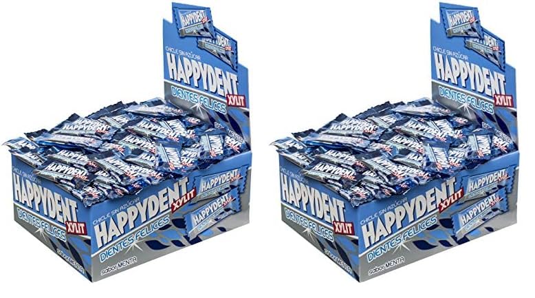 Happydent Menta, Chicle Sin Azúcar - 200 unidades (Paquete de 2)