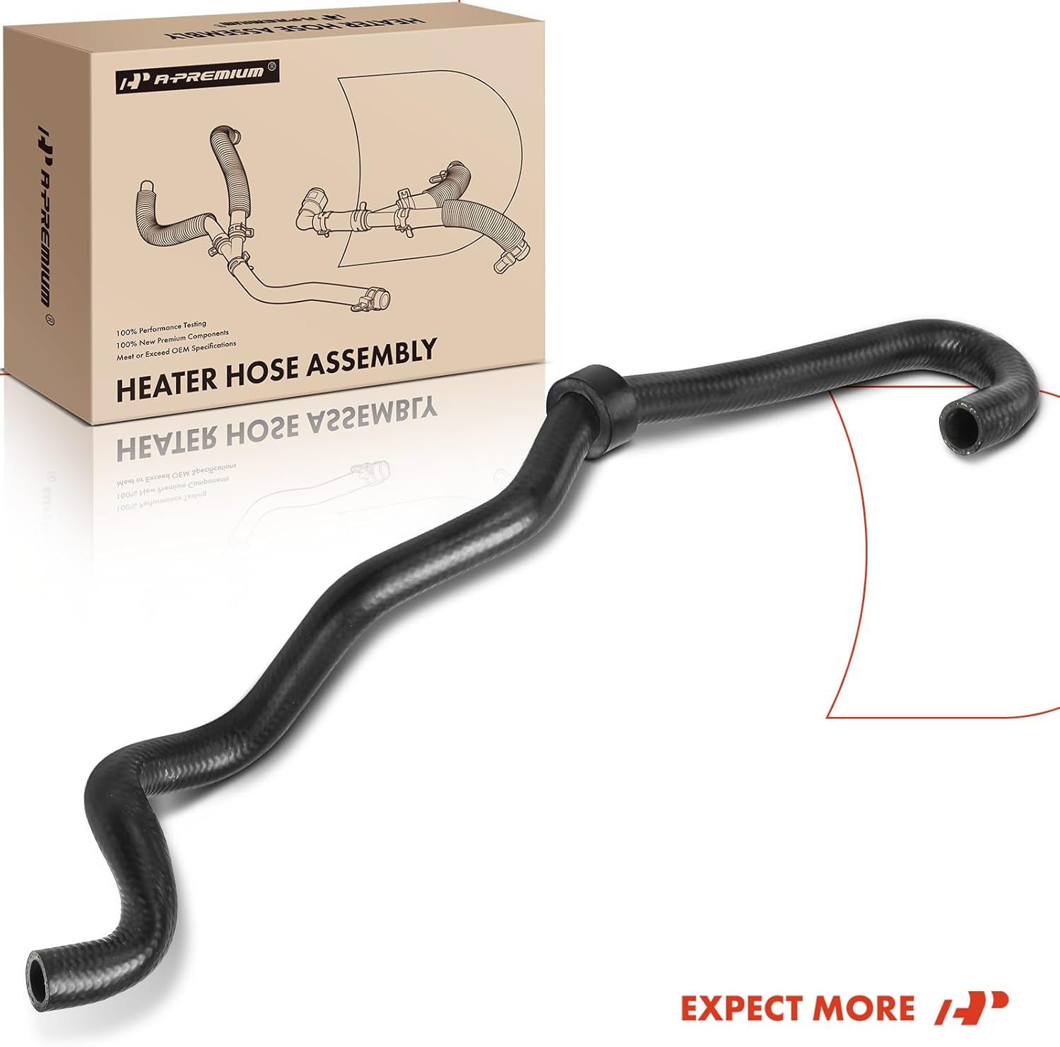 A-Premium HVAC Heater Hose Pipe Line Assembly Compatible with BMW 525i 2004-2007, 525xi 2006-2007, 528i 2008-2010, 528i xDrive, 528xi, 530i, 530xi, 535i, 535i xDrive, 535xi, 545i, 550i, 645Ci, 650i