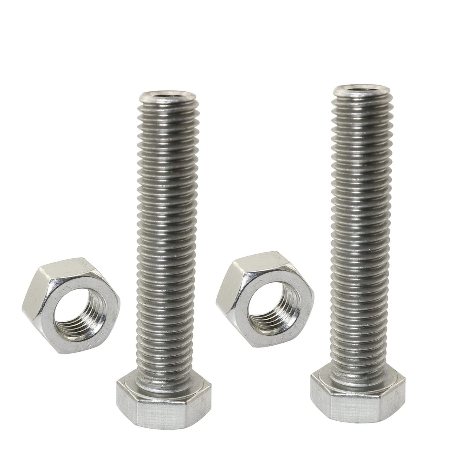PZRT 2pcs Cylindrical Hollow External Hexagon Screw 304 Stainless Steel Lamp Threading Screws Through Hole Bolt M10x30