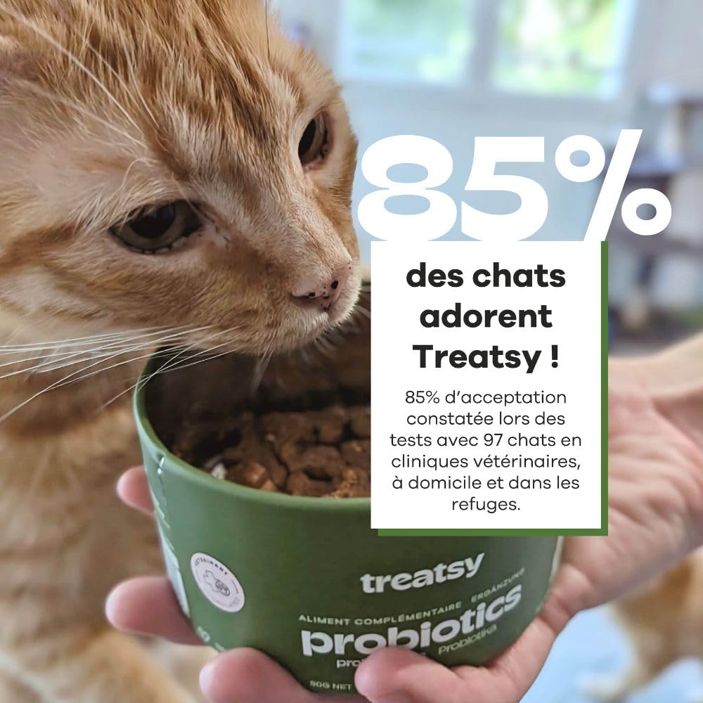 Complément Alimentaire pour Chat Digestion - Contre diarrhée & Constipation - Pré- & probiotiques, psyllium - Recommandé par Les vétérinaires