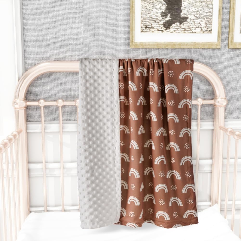 4 Pack Soft Boho Baby Blankets for Unisex Girls or Boys - Breathable Gender Neutral Nursery Double Layer Blankets with Dotted Backing and Boho Print for Newborn Toddlers - Image 5