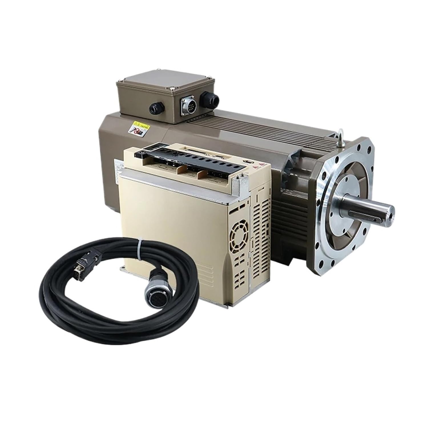 8000/12000RPM Servo Spindle Motor 2.2KW 3.7KW 5.5KW 7.5KW AC 380V Large Torque Engine with Servo Drive 5M Cable for Lathe(8000RPM,198BGL 5.5kw)