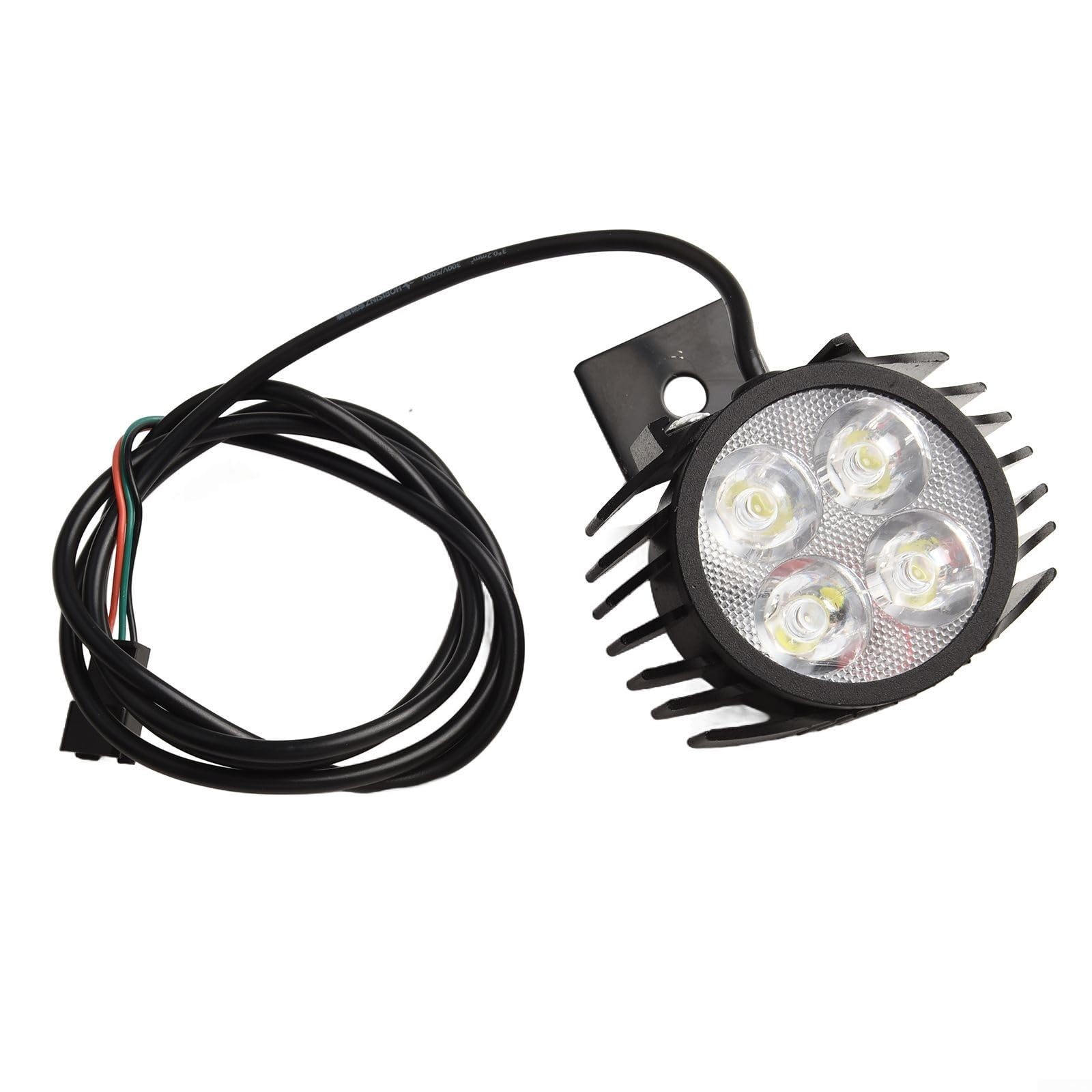 Electric Vehicle LED Headlight with Lens, Aluminum Alloy Housing, 36V/48V/60V Compatible, IP65 Waterproof, Built-in Speaker for Scooter and E-Bike(L-LED-4D-16W)