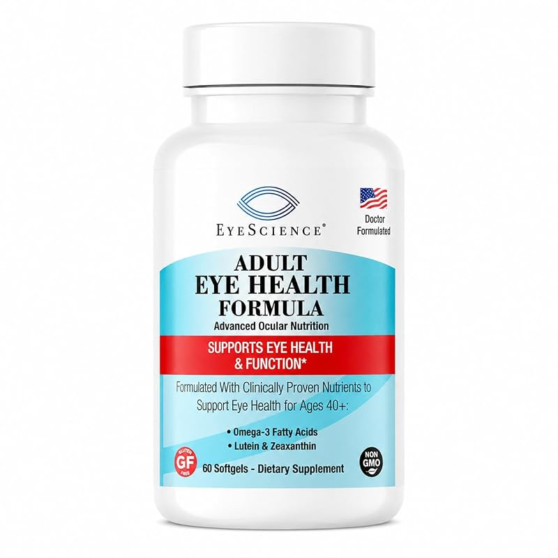 EyeScience Suplemento antioxidante com ômega-3, luteína, zeaxantina, vitaminas C e E, zinco e cobre, 250 mg, 60 cápsulas gelatinosas