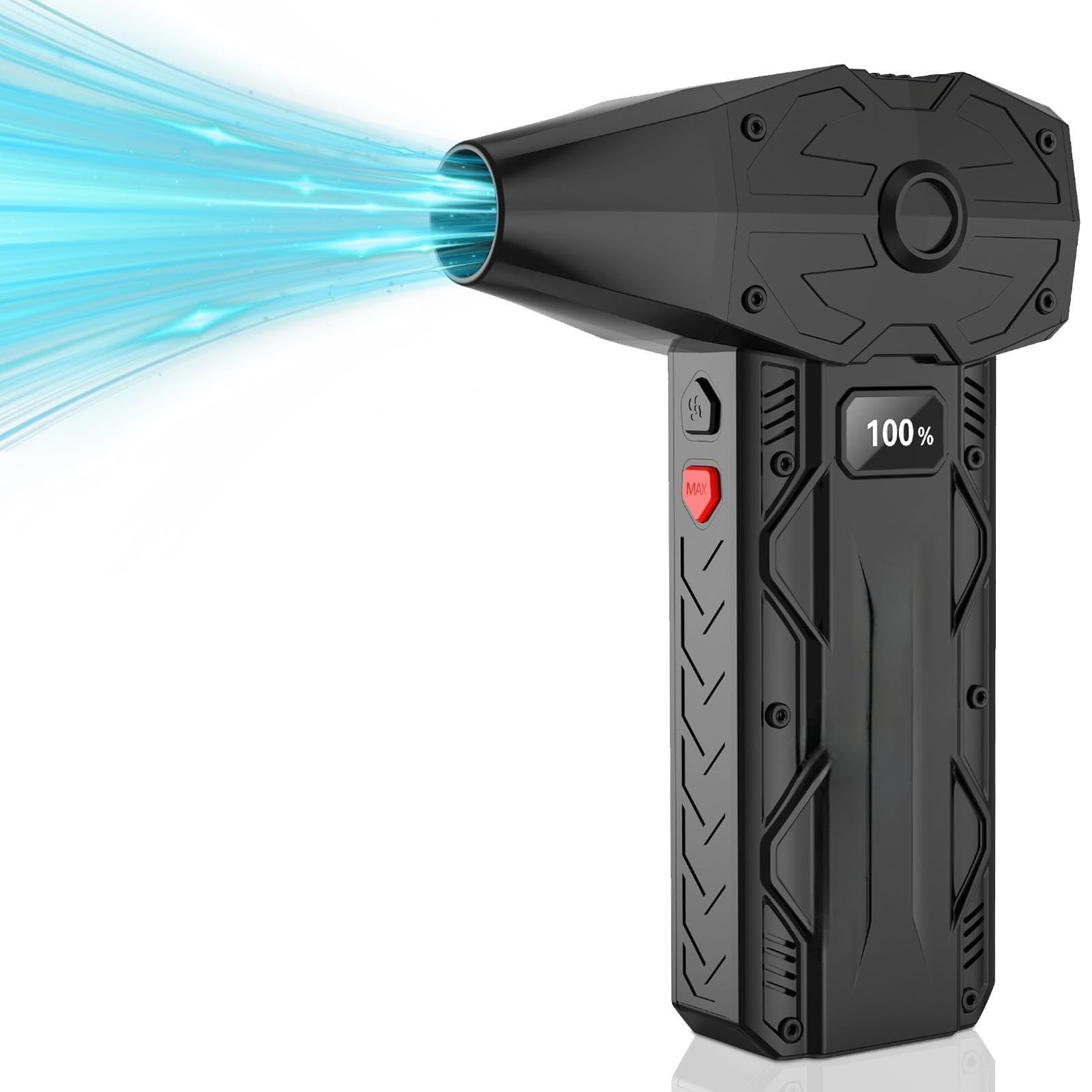 Compressed Air Duster, Electric air duster-4-Gear Adjustable Dust Blower for Computer, Keyboard, Outdoor, House and Car, Powerful Dust Cleaner for